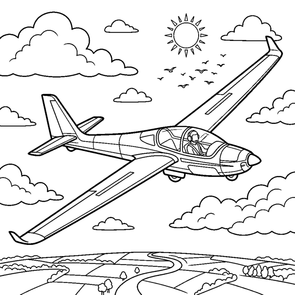 Glider with Long Wings coloring page