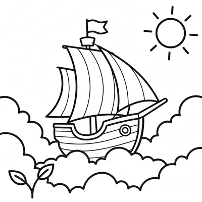 Nave Volante Diretta verso una Dolce Lunetta Disegno da Colorare