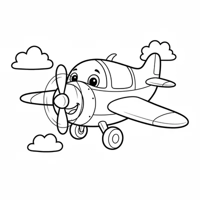 Avion Endormi se Reposant sur des Oreillers de Nuages Coloriage