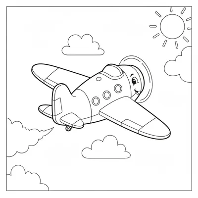 Joyeux Petit Avion Porté par la Brise Coloriage
