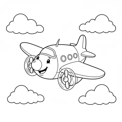Dolce Aereo che Gioca a Nascondino con le Nuvole Disegno da Colorare