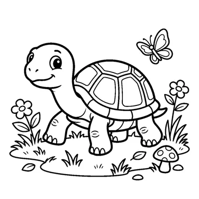 Tortuga Caminando sobre la Hierba
