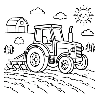 Tracteur Labourant un Champ