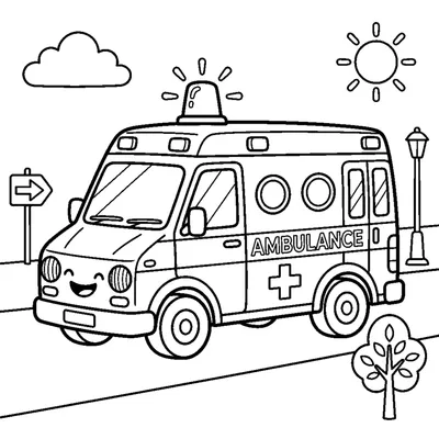 Ambulância com Luz de Sirene