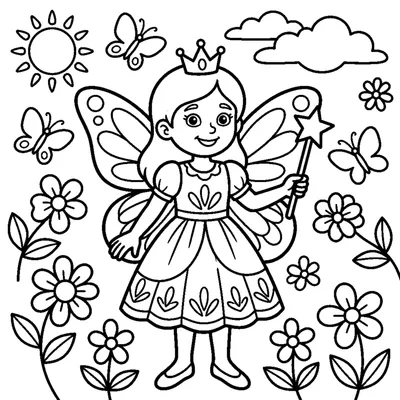 Fairy princess with butterfly wings