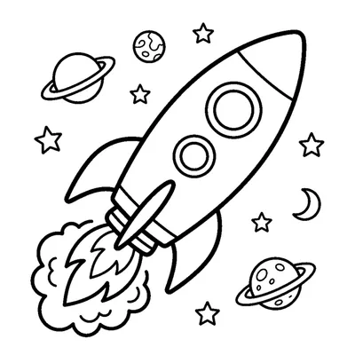 Cohete Volando entre las Estrellas