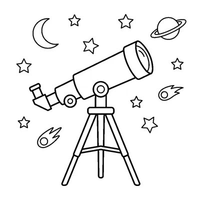 Telescópio Apontado para o Céu Noturno
