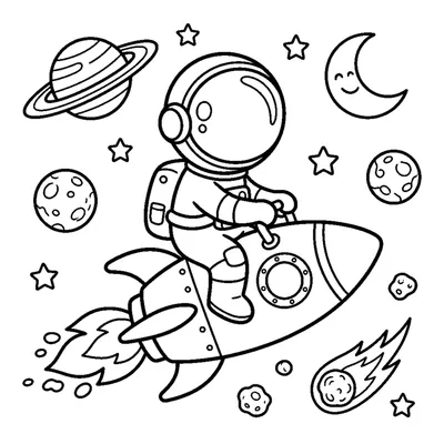 Küçük Rokete Binen Astronot