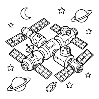 Estación Espacial con Paneles Solares
