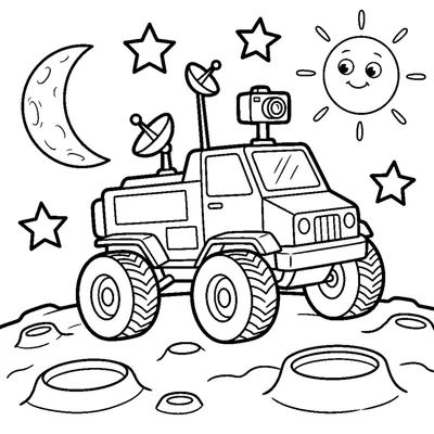 Vehículo Lunar sobre la Superficie de la Luna