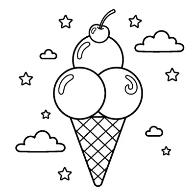 Cornet de Glace à Trois Boules