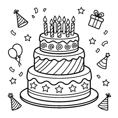Gâteau d'Anniversaire avec des Bougies