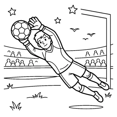 Goleiro se Jogando para Defender
