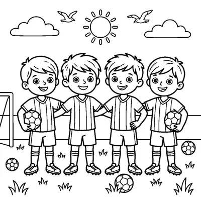 A team of kids standing in a row for a group photo
