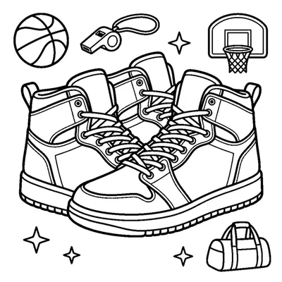 Un paio di scarpe da basket alte con lacci e suole spesse