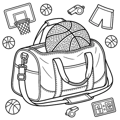 Borsone con palla da basket