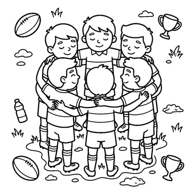 Equipa em roda abraçada