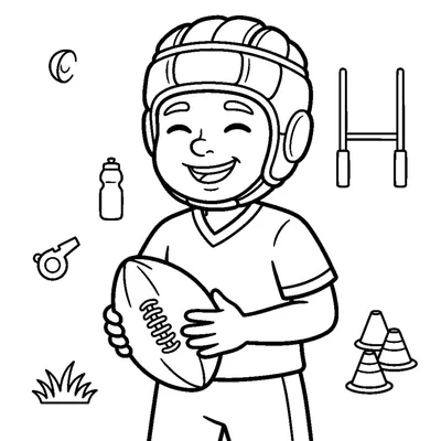 Jogador com capacete de proteção e grande sorriso
