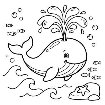 A big happy whale spouting a fountain of water from its blowhole