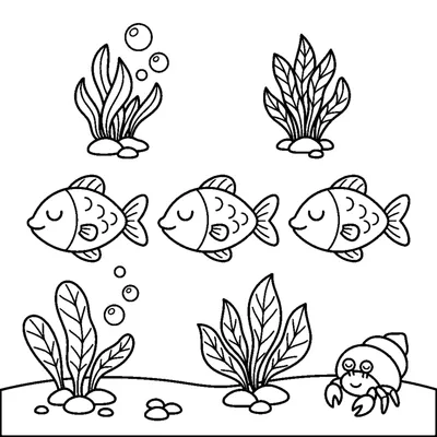 A group of three small fish swimming together in a line