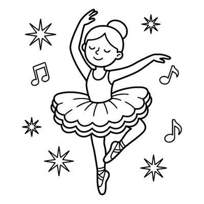 A ballerina dancer posed on tip-toes with fluffy tutu