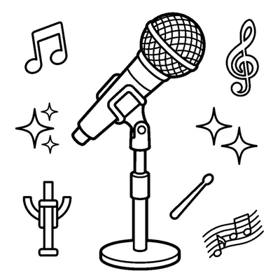 A round-headed microphone on a tall stand