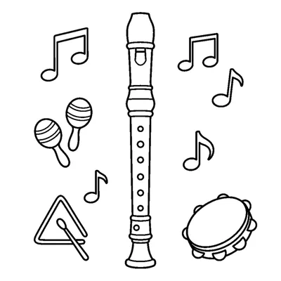 A recorder flute standing upright with finger holes