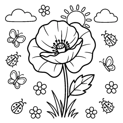 Coquelicot aux Pétales Froissés