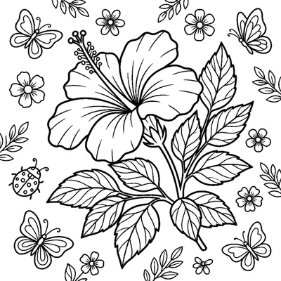 Fiore di Ibisco con Petali Larghi