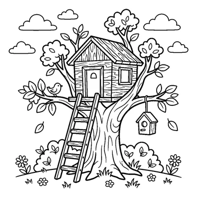 Albero con una Casetta sull'Albero