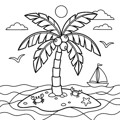 Palmeira de Coco numa Ilhota