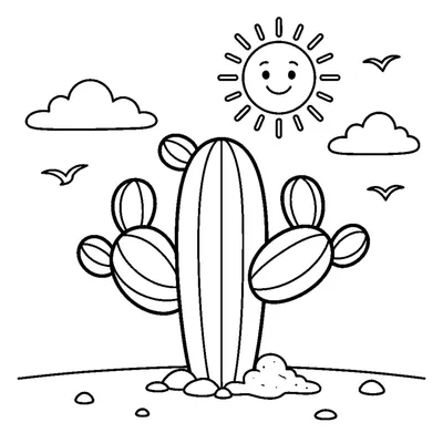 Árvore do Deserto com um Sol Sorridente