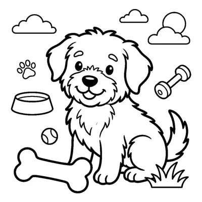 Cachorrinho Fofo com um Osso
