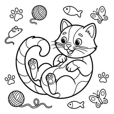 Gatinho a Perseguir a Própria Cauda