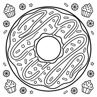 Donut mit Zuckerguss und Streuseln