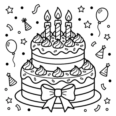 Torta di Compleanno con Tre Candeline