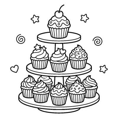 Torre di Cupcake su un Alzatina