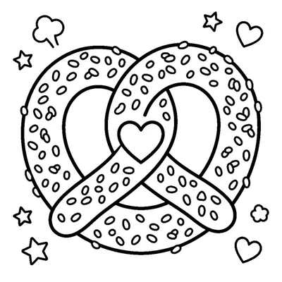 Pretzel Zuccherato con un Cuoricino al Centro