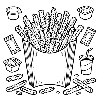 Cone Cheio de Batatas Fritas