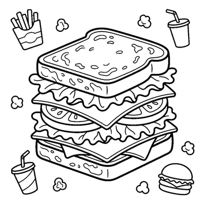 Grand Sandwich Triangle au Fromage, Tomate et Salade