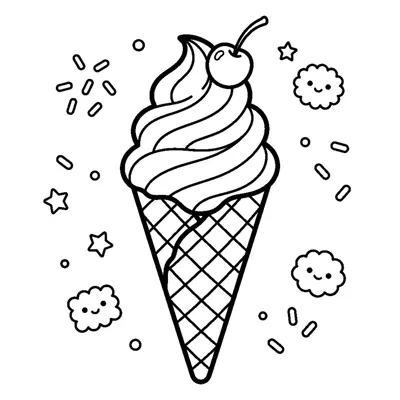 Grand Cornet de Glace avec une Cerise