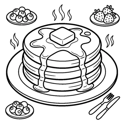 Pile de Pancakes avec Beurre et Sirop