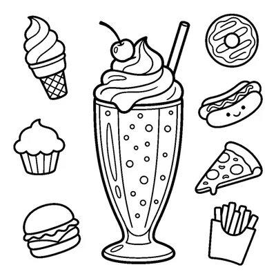 Milkshake au Verre avec Chantilly, Paille et Cerise