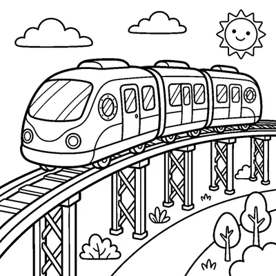 Monocarril numa Via Elevada e Curva