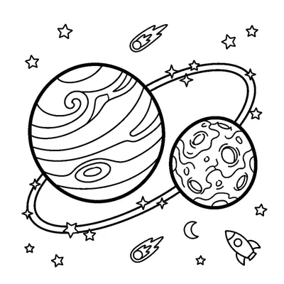 Par de Planetas Redondos Ligados por uma Órbita com Estrelinhas