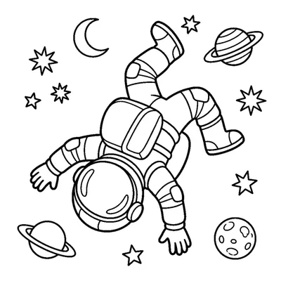 Astronaute faisant une culbute parmi des étoiles scintillantes