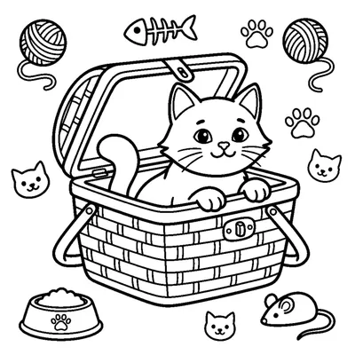 Gato Sentado numa Caixa de Transporte