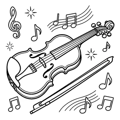 A violin lying next to its curved bow