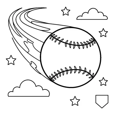 A baseball flying with little motion swoosh lines behind it