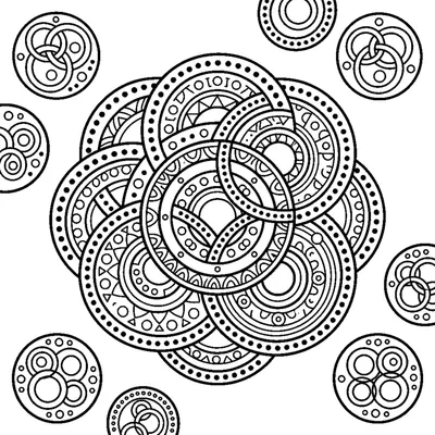 Simple Mandala with Circles and Dots